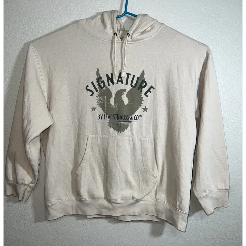 Levi's‎ Signature Pullover Hoodie Sweatshirt Beige XXL